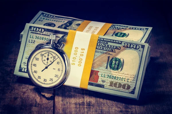 Czas Jest Pieniądze Pożyczka Koncepcja Tło Vintage Retro Efekt Filtrowany — Zdjęcie stockowe
