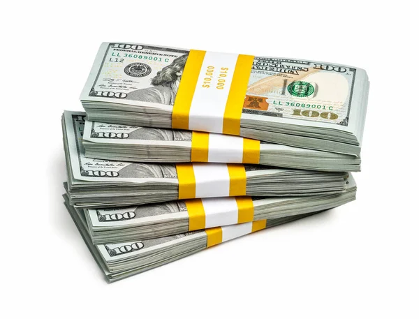 Creative Business Finance Making Money Concept Stack Bundles 100 Dollars — Stock Photo, Image