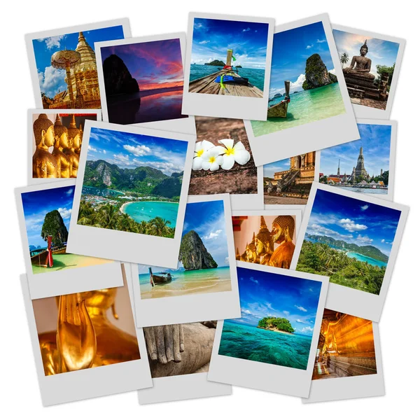 タイ旅行観光コンセプト デザイン タイの画像のコラージュ — ストック写真