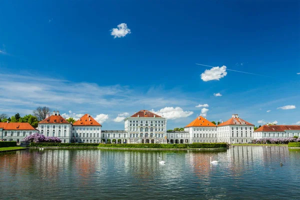 Swans Artificial Pool Front Nymphenburg Palace Munich Bavaria Germany — Stock Photo, Image