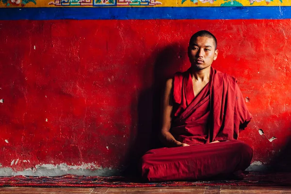 Diskit India Σεπτεμβριου 2012 Θιβετιανός Βουδιστής Μοναχός Στο Diskit Gompa — Φωτογραφία Αρχείου