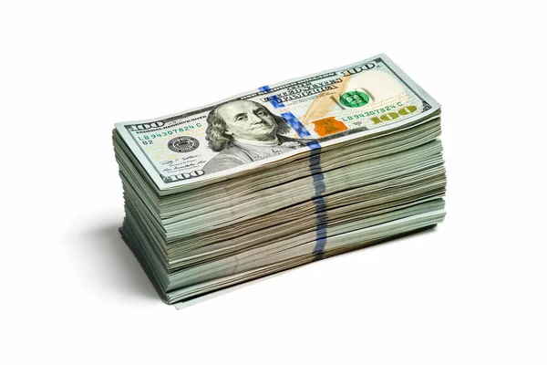 创意企业融资制造货币概念 大堆新的100美元2013年版钞票 独立于白色背景 — 图库照片
