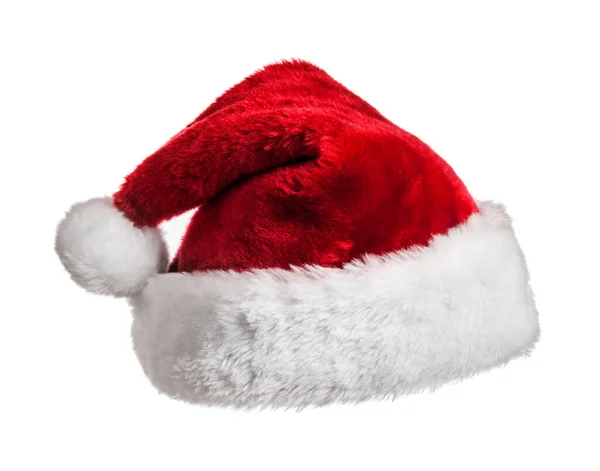 Santa Claus Hoed Geïsoleerd Witte Achtergrond — Stockfoto