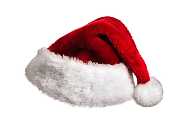 Santa Claus Hoed Geïsoleerd Witte Achtergrond — Stockfoto