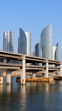 Busan deniz şehir gökdelenler ve Gwangan köprüsü, Güney Kore