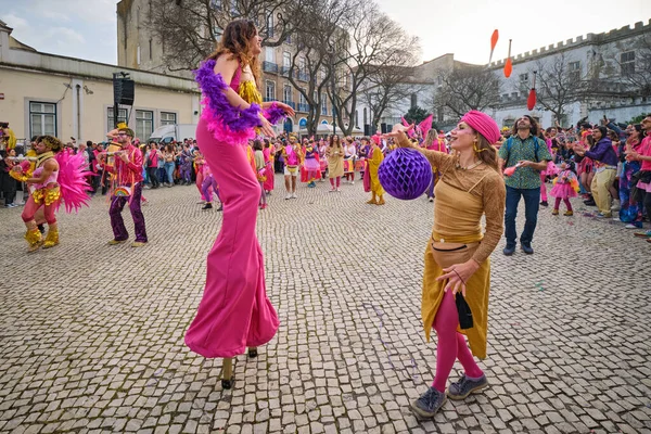 Lisboa Portugal Febrero 2023 Desfile Carnaval Las Calles Lisboa Por —  Fotos de Stock
