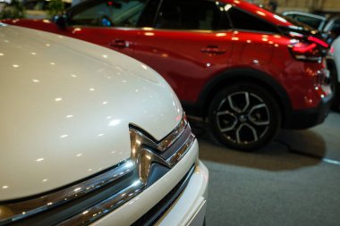 Lizbon, Portekiz - 12 Mayıs 2023: Citroen araba amblemi kapat
