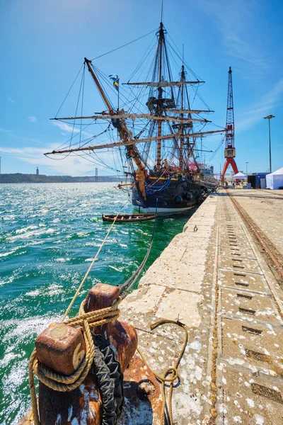 Lisbon Portugal September 2022 Prow View Gotheborg Sweden Sailing Replica — Stock Photo, Image