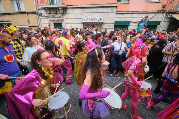 Лиссабон Португалия Февраля 2023 Года Карнавальный Парад Улицах Лиссабона Художественным — стоковое фото