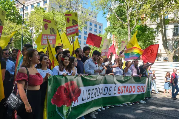 Lisbona Portogallo Aprile 2023 Celebrazione Dell Anniversario Della Rivoluzione Dei — Foto Stock