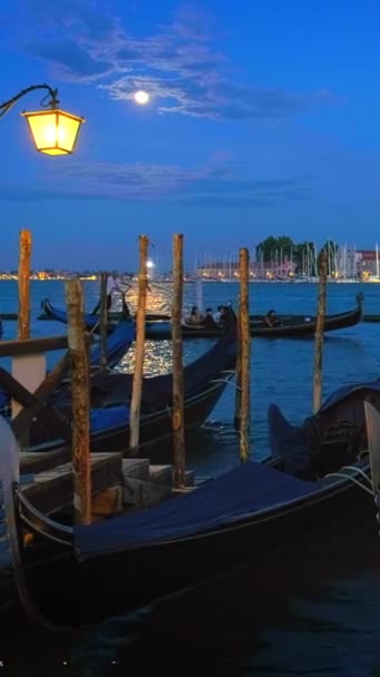 Vacances Romantiques Venise Arrière Plan Voyage Gondoles Dans Lagune Venise — Video