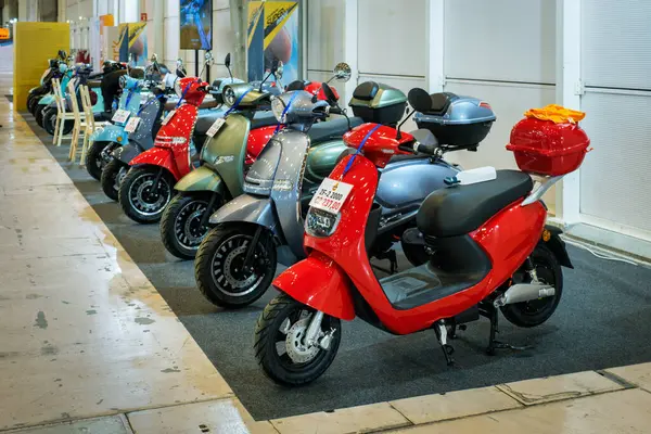 Lisbon Portugal May 2023 Jiangsu Goldenlion Electric Scooters Display Ecar — Stock Photo, Image