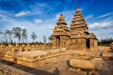 ünlü tamil nadu landmark - shore Tapınak, dünya mirası mahabalipuram, tamil nadu, Hindistan