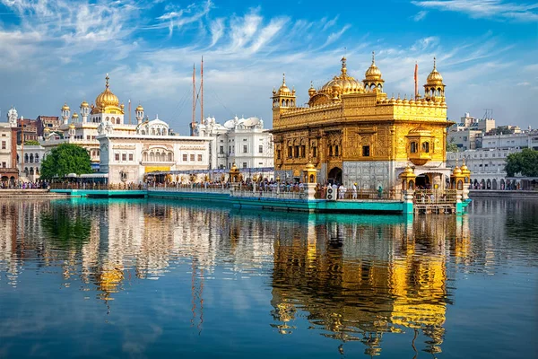 Sikh Gurdwara Templo Dorado Harmandir Sahib Tanque Agua Lugar Santo — Foto de Stock