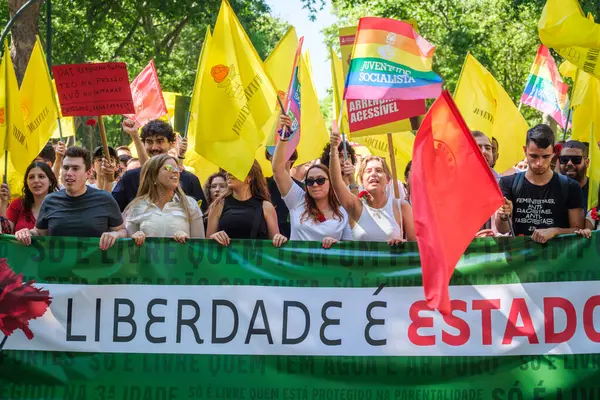 Lisbona Portogallo Aprile 2023 Celebrazione Dell Anniversario Della Rivoluzione Dei — Foto Stock
