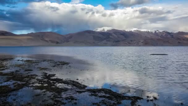Himalaya Meer Tso Moriri Himalaya Bij Zonsondergang Korzok Ladakh Indiao — Stockvideo