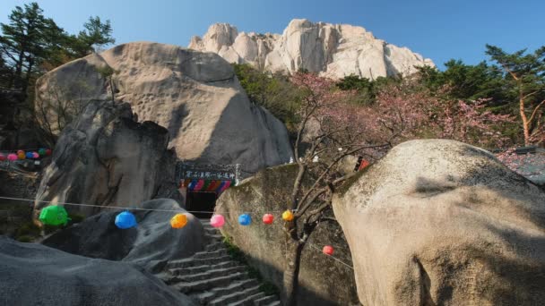 Храм Киджоам Сокгул Эрмитаж Национальном Парке Сеороксан Южная Корея — стоковое видео
