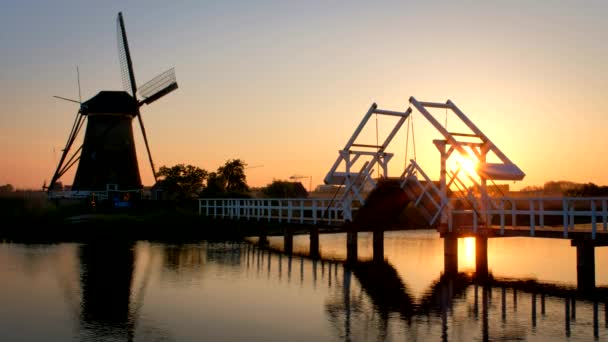 Hollanda Nın Kırsal Kesiminin Manzarası Hollanda Nın Ünlü Turizm Bölgesi — Stok video