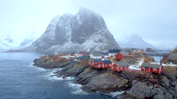 Famoso Iconico Villaggio Pescatori Tradizionale Hamnoy Sulle Isole Lofoten Norvegia — Video Stock