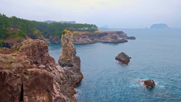 Oedolgae Rock Atracción Turística Isla Jeju Corea Del Sur — Vídeos de Stock