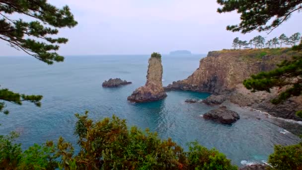 Oedolgae Rock Turistik Jeju Adası Güney Kore — Stok video