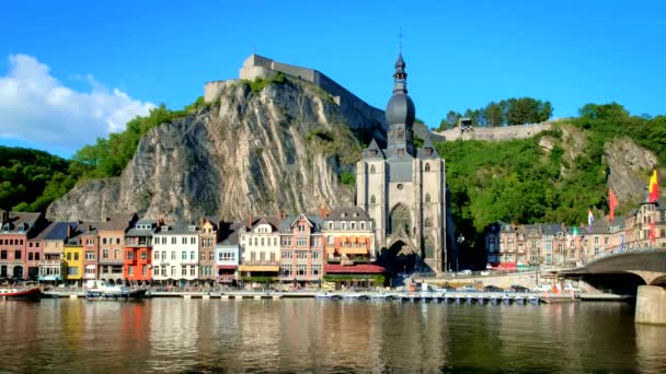 Malerischer Blick Auf Die Stadt Dinant Die Zitadelle Von Dinant — Stockvideo