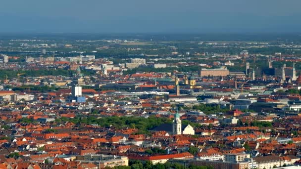 Widok Lotu Ptaka Monachium Olimpiady Wieża Olimpijska Monachium Bawaria Niemcy — Wideo stockowe