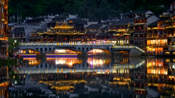 Destino Atração Turística Chinesa Feng Huang Ancient Town Phoenix Ancient — Vídeo de Stock
