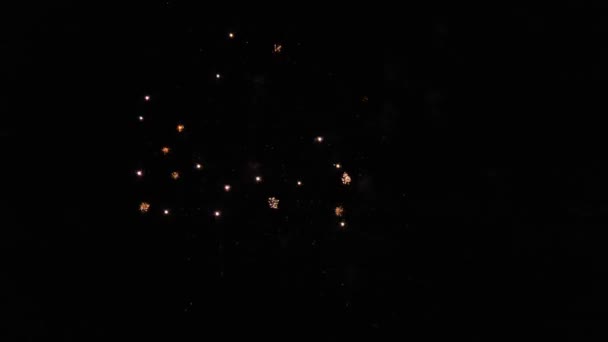 Skutečný Ohňostroj Pozadí Oblohy Abstrakt Zářících Barevných Ohňostrojů Noční Obloze — Stock video