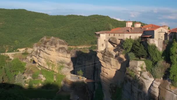 Monastère Varlaam Monastère Monastère Rousanou Dans Célèbre Destination Touristique Grecque — Video