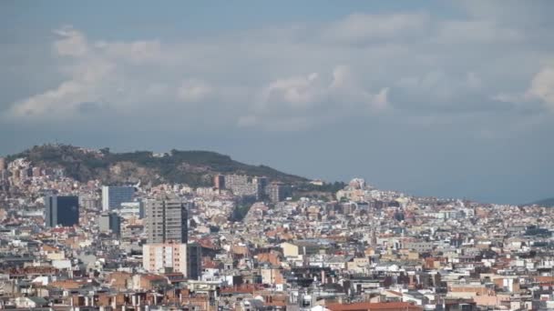 Utsikt Över Barcelona Stad Stadsbild Med Sagrada Familia Kyrkan Barcelona — Stockvideo