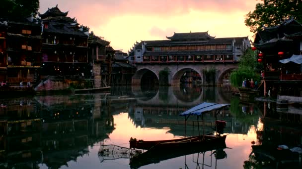 Destino Turístico Chino Feng Huang Ancient Town Phoenix Ancient Town — Vídeo de stock