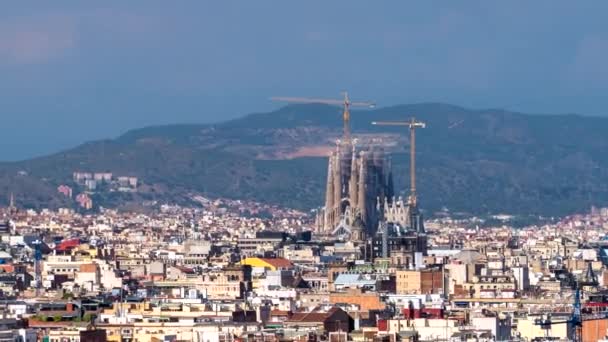 Timelapse Van Barcelona Stad Barcelona Spanje Uitzoomeffect — Stockvideo