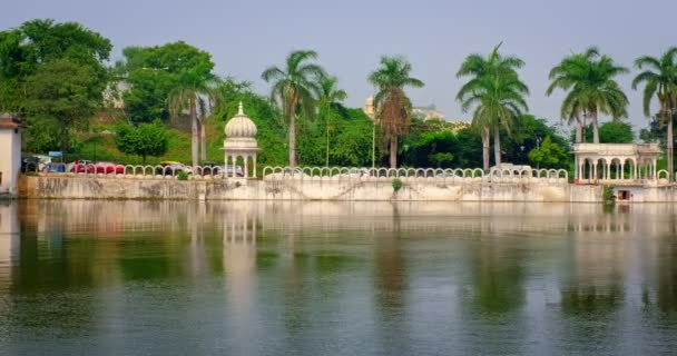Парк Дроначарья Эклавия Удайпуре Белый Город Индии Зеленый Парк Популярное — стоковое видео