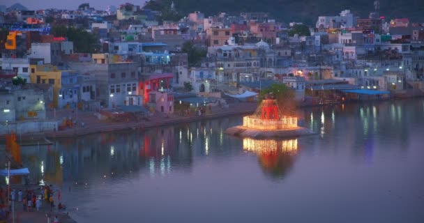 Widok Słynnego Indyjskiego Miasta Pielgrzymki Hinduizmu Święty Święty Hinduizm Religijne — Wideo stockowe
