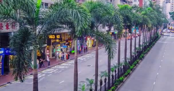 Hong Kong Mayo 2018 Timelapse Calle Hong Kong Con Autobuses — Vídeo de stock