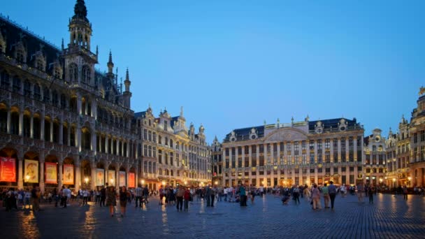 Brussels Belgium Травня 2018 Площа Grote Markt Гранд Плейс Заповнена — стокове відео