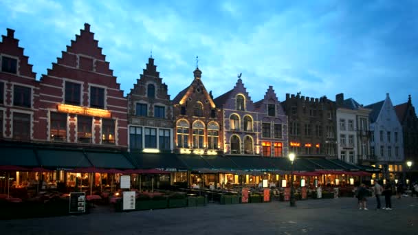 Bruges Belgium Μαΐου 2018 Πλατεία Brugge Grote Markt Τουριστικό Καφέ — Αρχείο Βίντεο