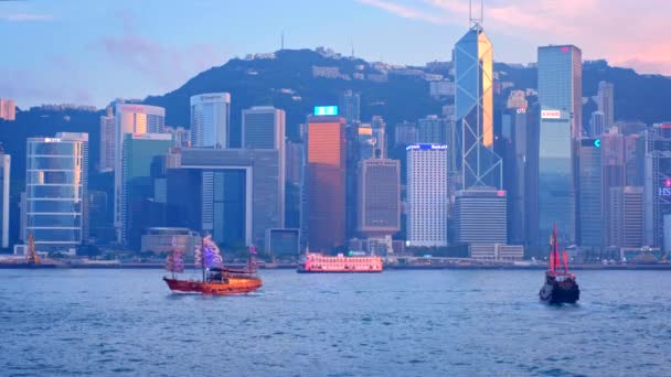 Hong Kong Čína Května 2018 Hongkongské Panoramatické Panorama Městských Mrakodrapů — Stock video