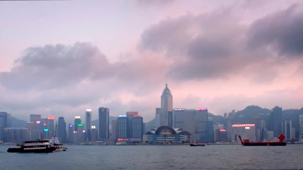Hong Kong Cina Aprile 2018 Hong Kong Skyline Grattacieli Del — Video Stock