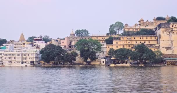 Udaipur Lal Ghat Lujo Udaipur City Palace Vista Sobre Lago — Vídeos de Stock