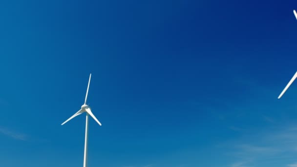 Yeşil Yenilenebilir Alternatif Enerji Kavramı Rüzgar Jeneratörü Gökyüzünde Elektrik Üreten — Stok video
