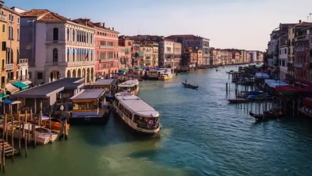 Venice Olaszország Július 2019 Timelapse Grand Canal Moving Boat Vaporetto — Stock videók