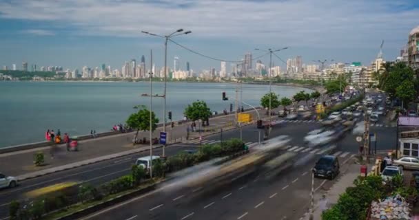 Oktober 2019 Mumbai India Timelapse Mumbai Berömda Ikoniska Turistattraktion Drottningens — Stockvideo
