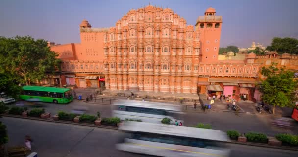 Jaipur India November 2019 Timelapse Van Beroemde Landmak Roze Hawa — Stockvideo