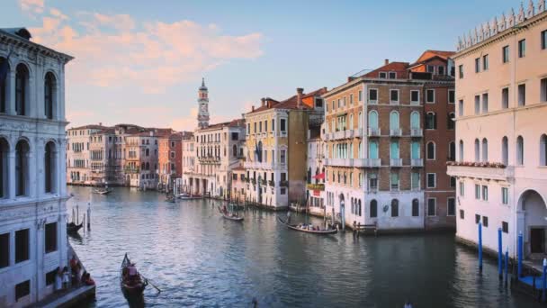 Venice Italië Juni 2018 Grand Canal Met Boten Gondels Bij — Stockvideo