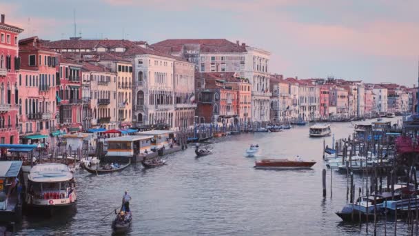 Venice Italië Juni 2018 Grand Canal Met Boten Vaporetto Gondels — Stockvideo