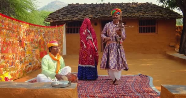 Shilpgram Rajasthan Noviembre 2019 Música Folclórica Kalbelia Rasthan Interpretada Por — Vídeos de Stock