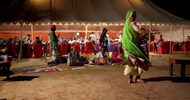 Pushkar India Novembro 2019 Dançarina Indiana Kalbelia Tradicional Bailarina Tribal — Vídeo de Stock