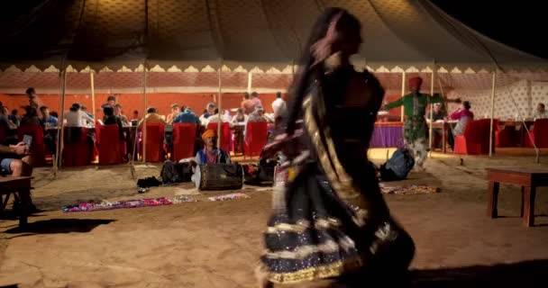 Pushkar India November 2019 Indisk Kalbeliadansare Traditionell Tribal Kalbeliadansare Dansar — Stockvideo